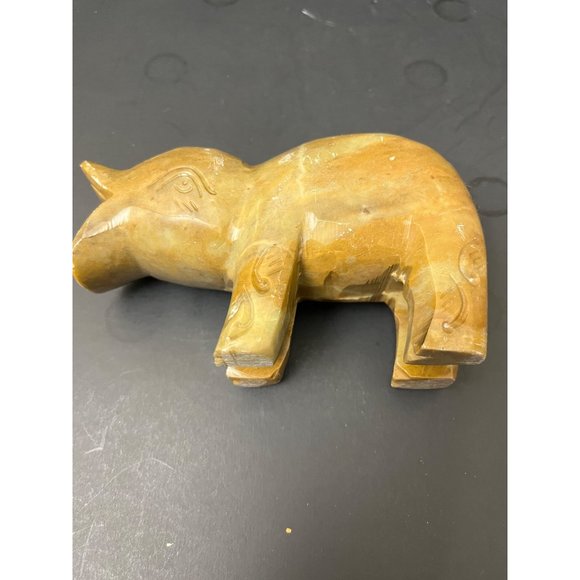 Antique Hand Carved Baby Hippo Sculpture Soapstone Mid Century - Picture 12 of 12